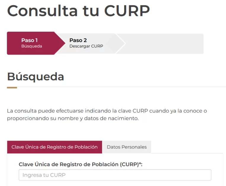 Consultar CURP