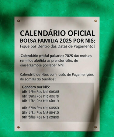 Anúncio oficial do Calendário Bolsa Família 2025, destacando a organização dos pagamentos por final do NIS.